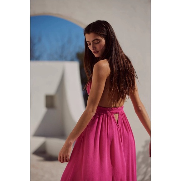 💖6 HOURS ONLY PRICE💖NWT Free People Look Into the Sun Maxi Dress, Magentiful, XS - Picture 3 of 6